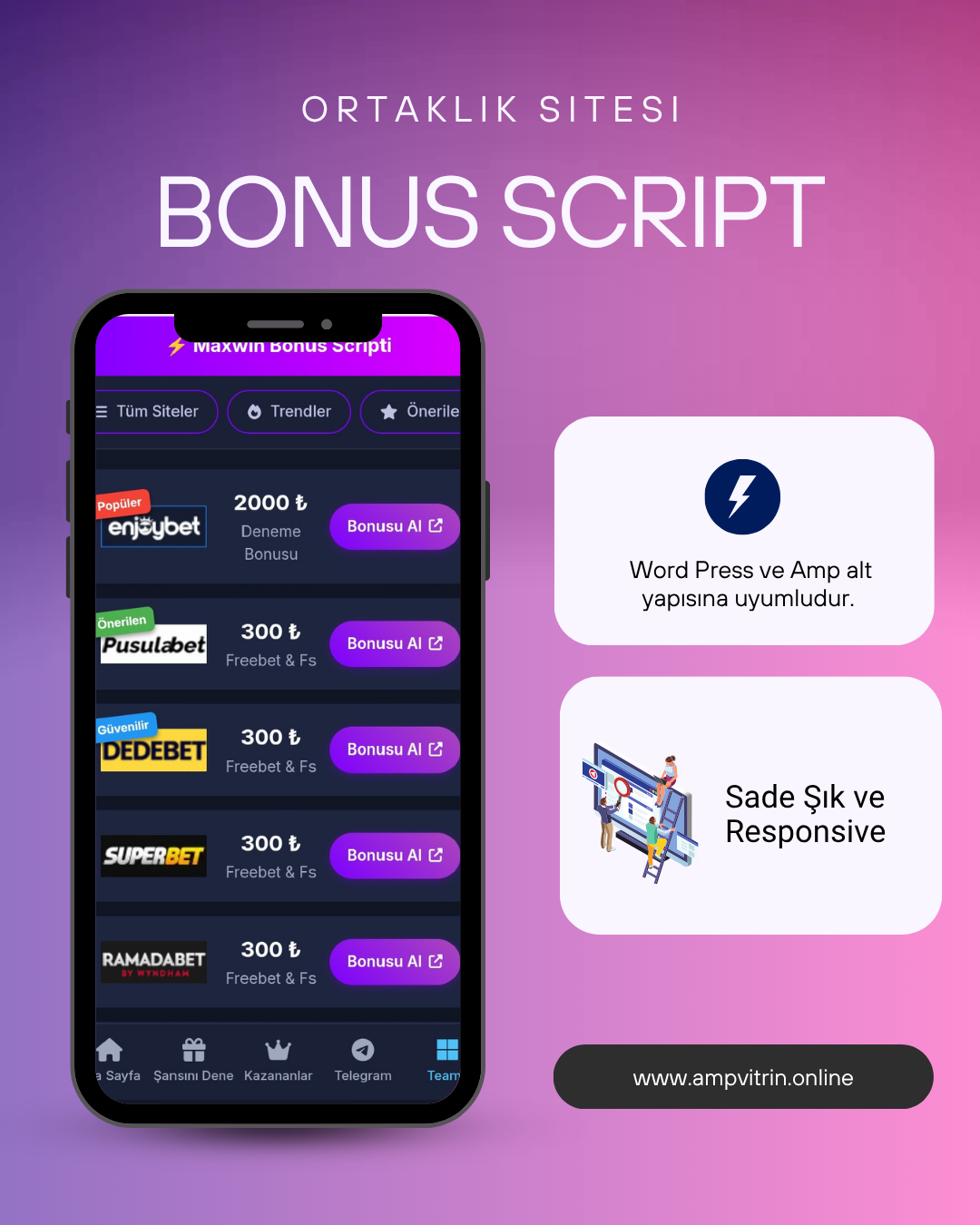 Bonus Ortaklık Scripti Vip